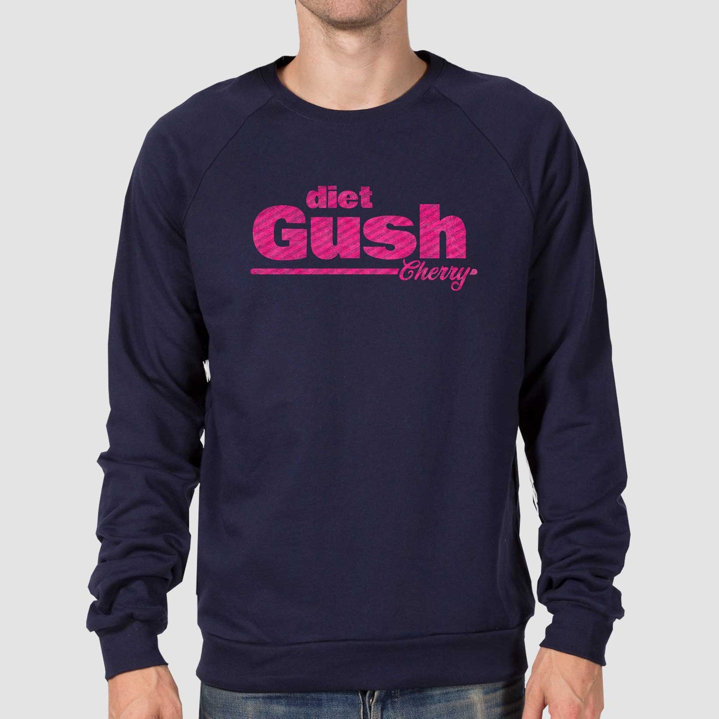 Black Diet Cherry Gush Soda Unisex California Fleece Raglan Sweatshirt by Snaxtime