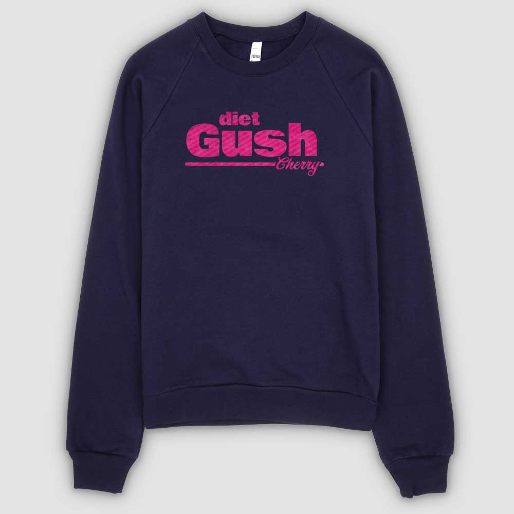Navy Diet Cherry Gush Soda Unisex California Fleece Raglan Sweatshirt by Snaxtime