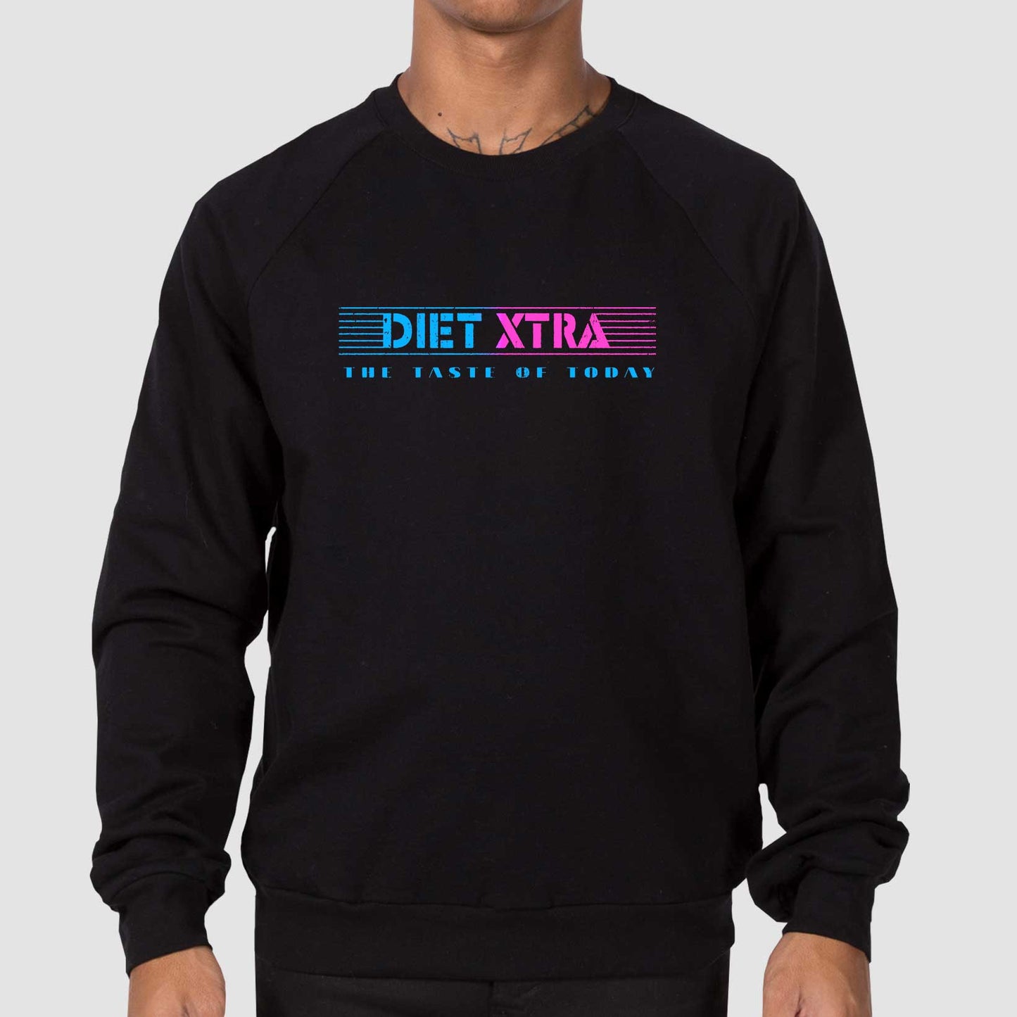 Black Diet Xtra Soda Unisex California Fleece Raglan Sweatshirt by Snaxtime