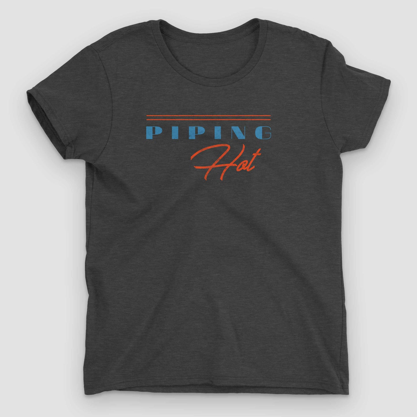 Heather Dark Grey Piping Hot Women's Graphic T-Shirt by Snaxtime