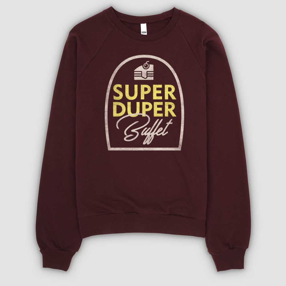 Super Duper Buffet Unisex California Fleece Raglan Sweatshirt by Snaxtime