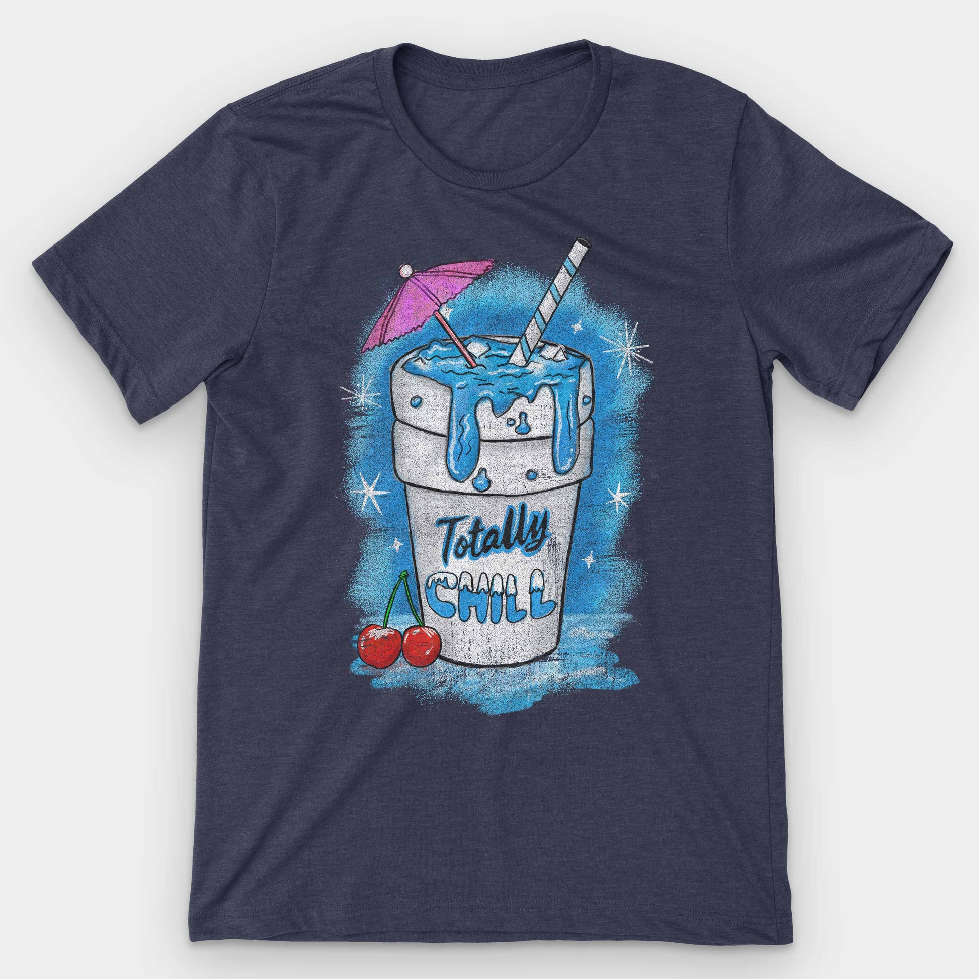 Heather Midnight Navy Totally Chill Graphic T-Shirt by Snaxtime
