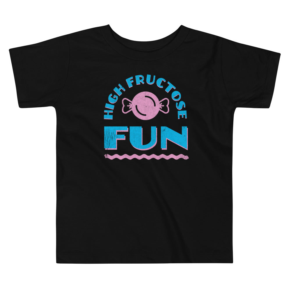 Black High Fructose Fun Graphic Toddler T-Shirt by Snaxtime