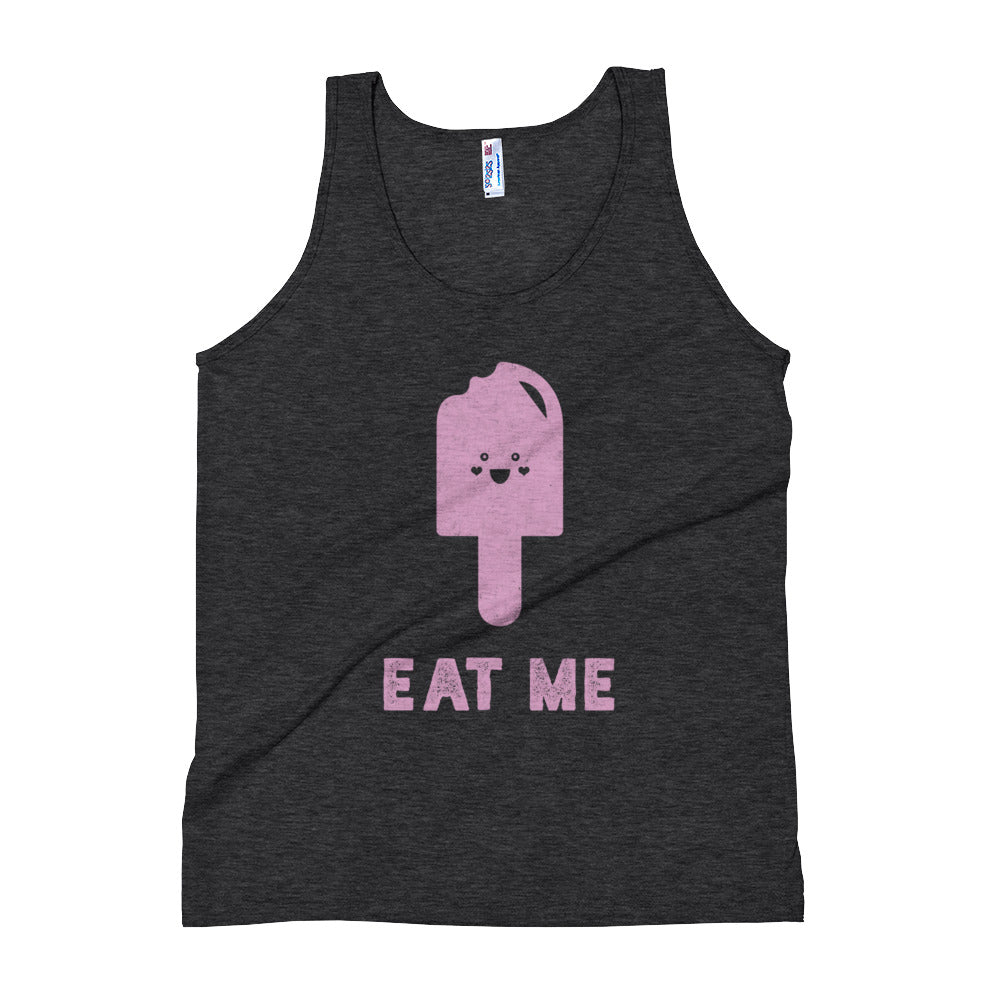 Tri-Black Eat Me Unisex Premium Tri Blend Tank Top by Snaxtime