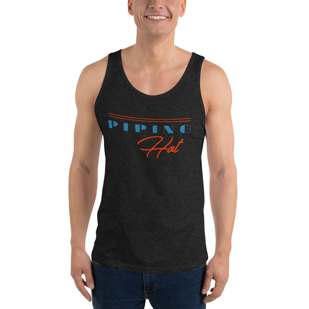 Charcoal-black Triblend Piping Hot Unisex Premium Tri Blend Tank Top by Snaxtime
