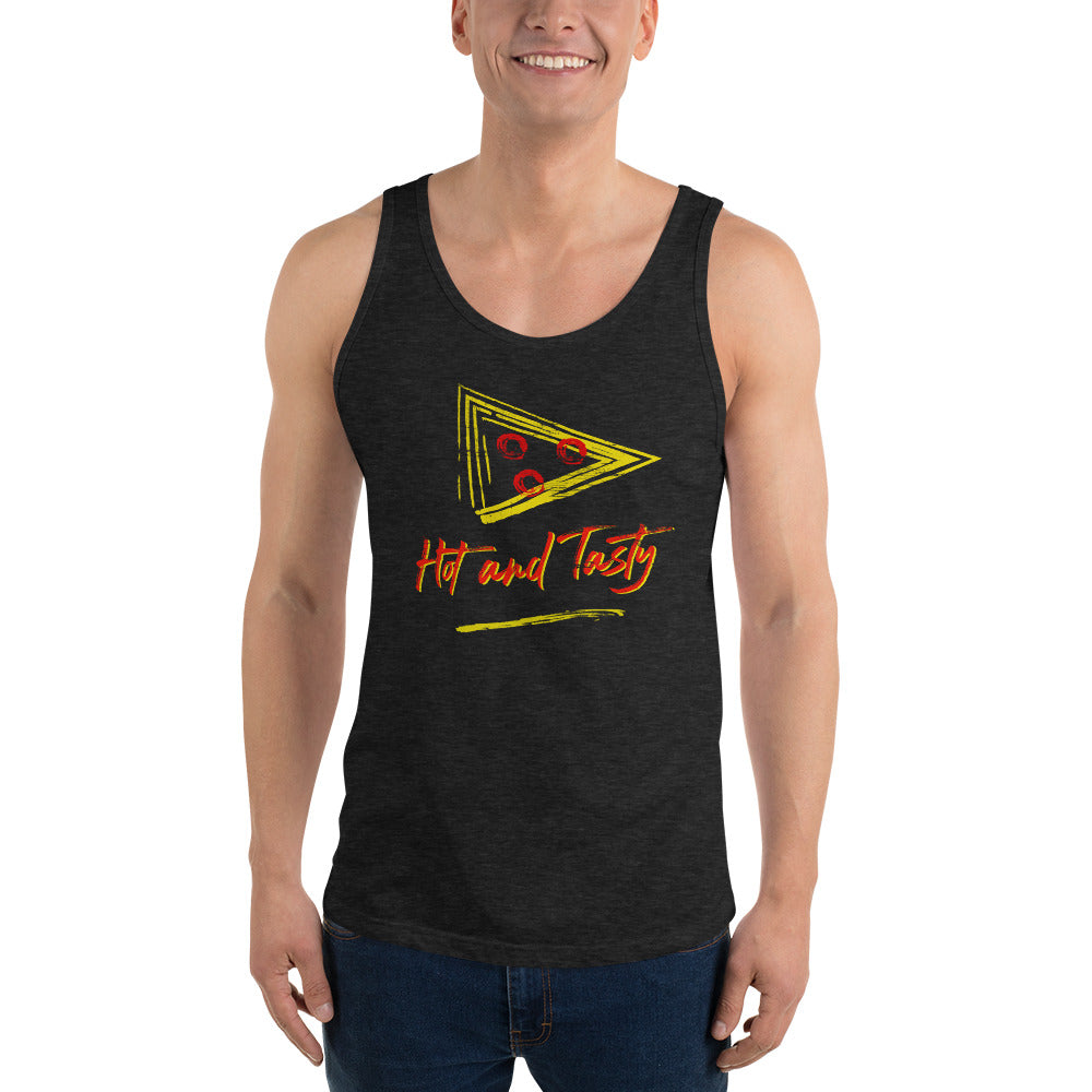 Retro Hot & Tasty Pizza Unisex Premium Tri Blend Tank Top by Snaxtime