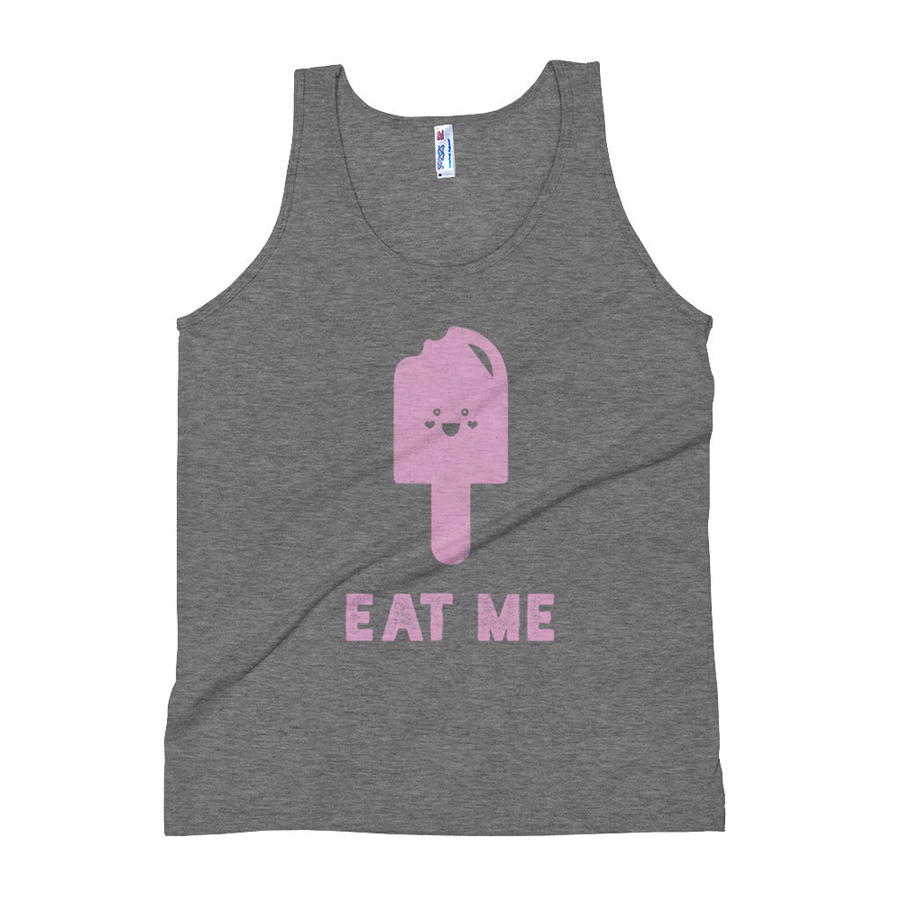 Athletic Grey Eat Me Unisex Premium Tri Blend Tank Top by Snaxtime
