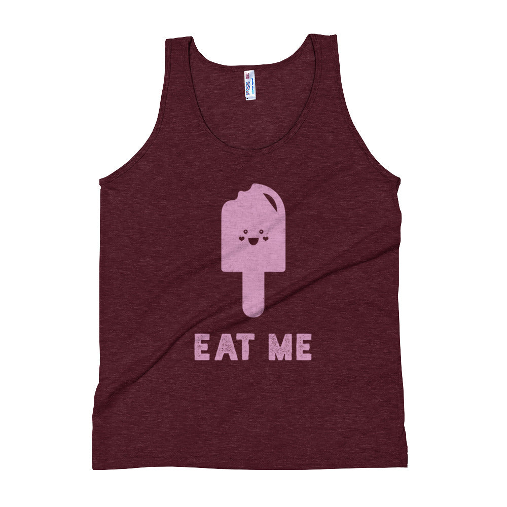 Tri-Cranberry Eat Me Unisex Premium Tri Blend Tank Top by Snaxtime