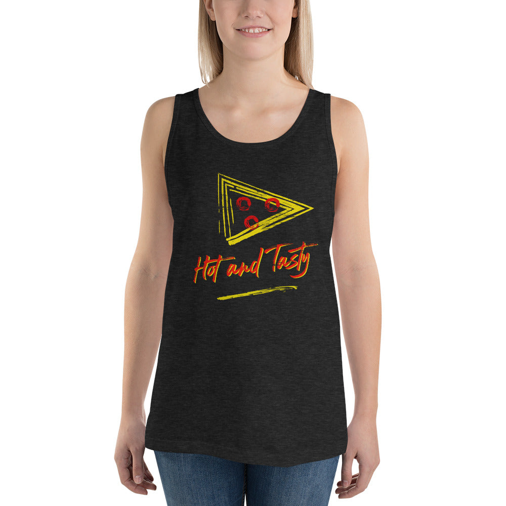 Retro Hot & Tasty Pizza Unisex Premium Tri Blend Tank Top by Snaxtime