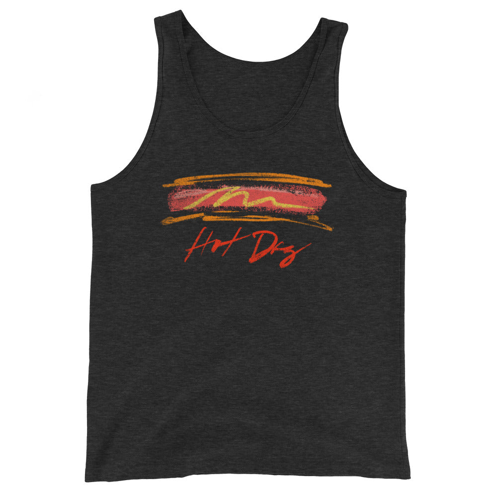 Hot Dog Unisex Premium Tri Blend Tank Top by Snaxtime