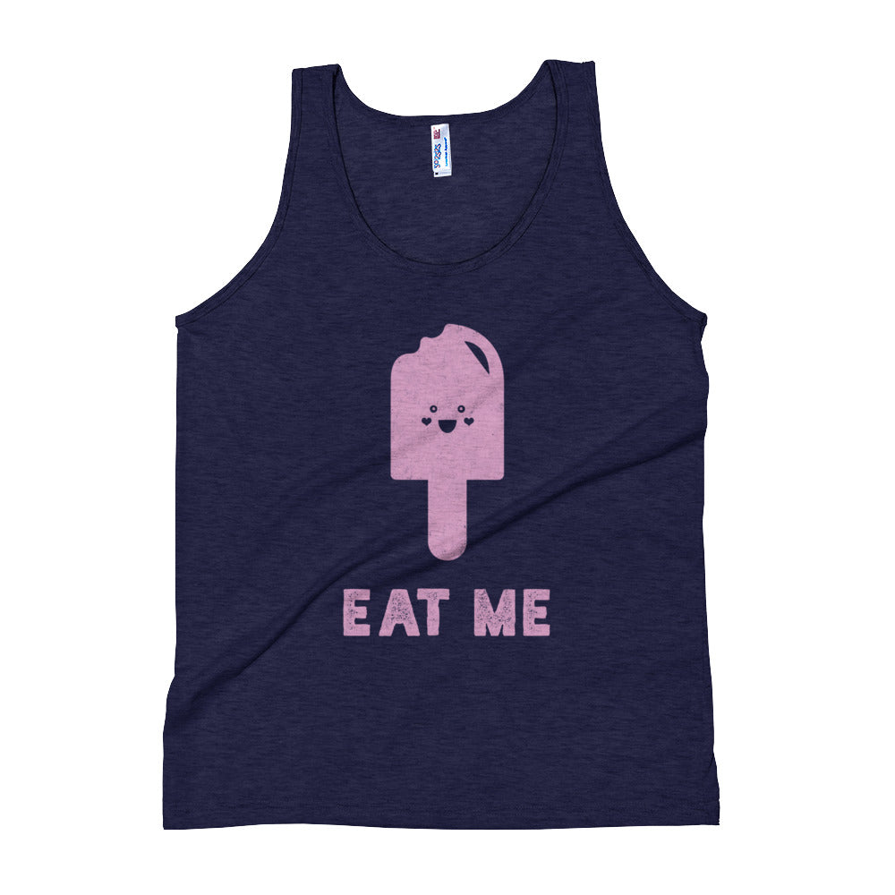 Tri-Indigo Eat Me Unisex Premium Tri Blend Tank Top by Snaxtime