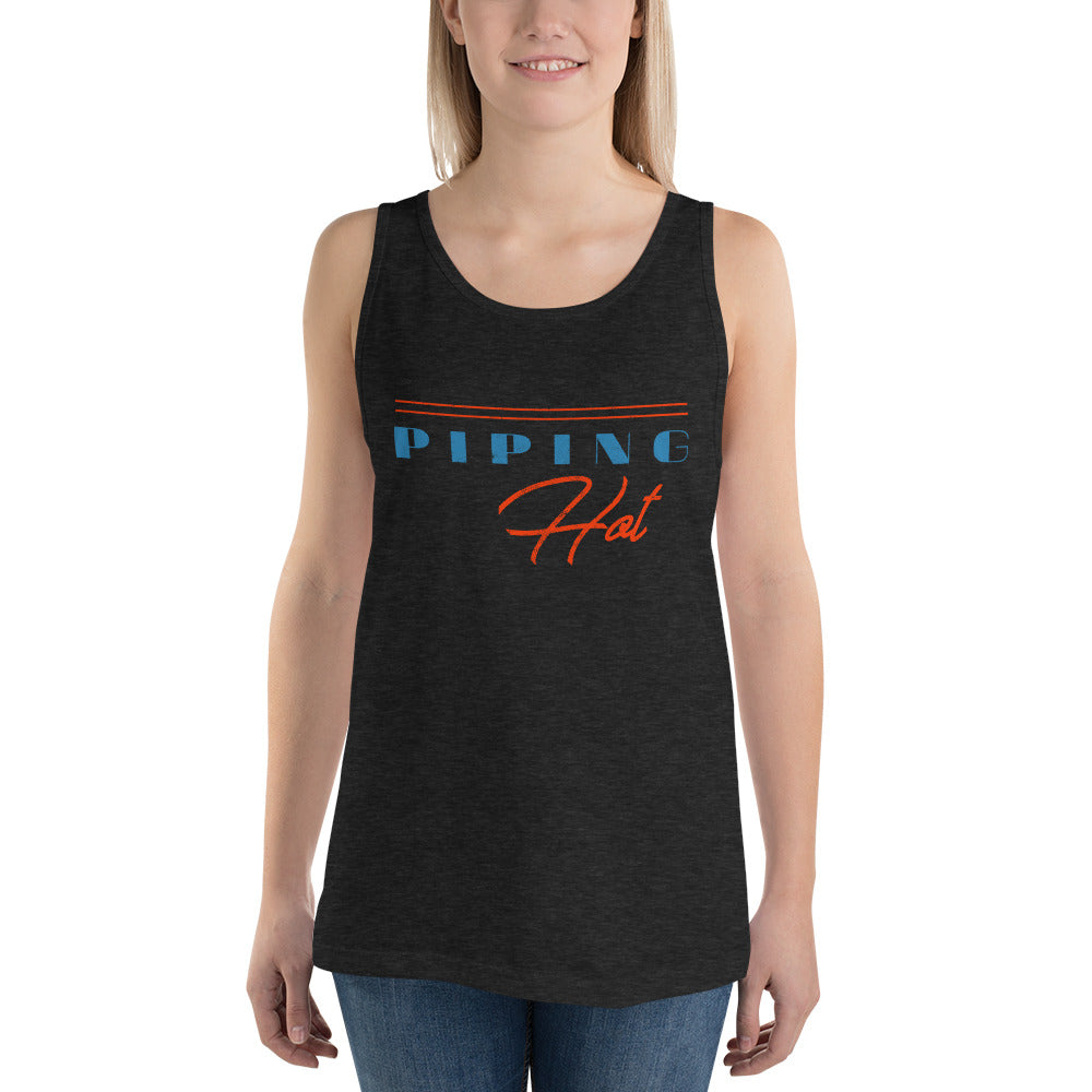 Charcoal-black Triblend Piping Hot Unisex Premium Tri Blend Tank Top by Snaxtime