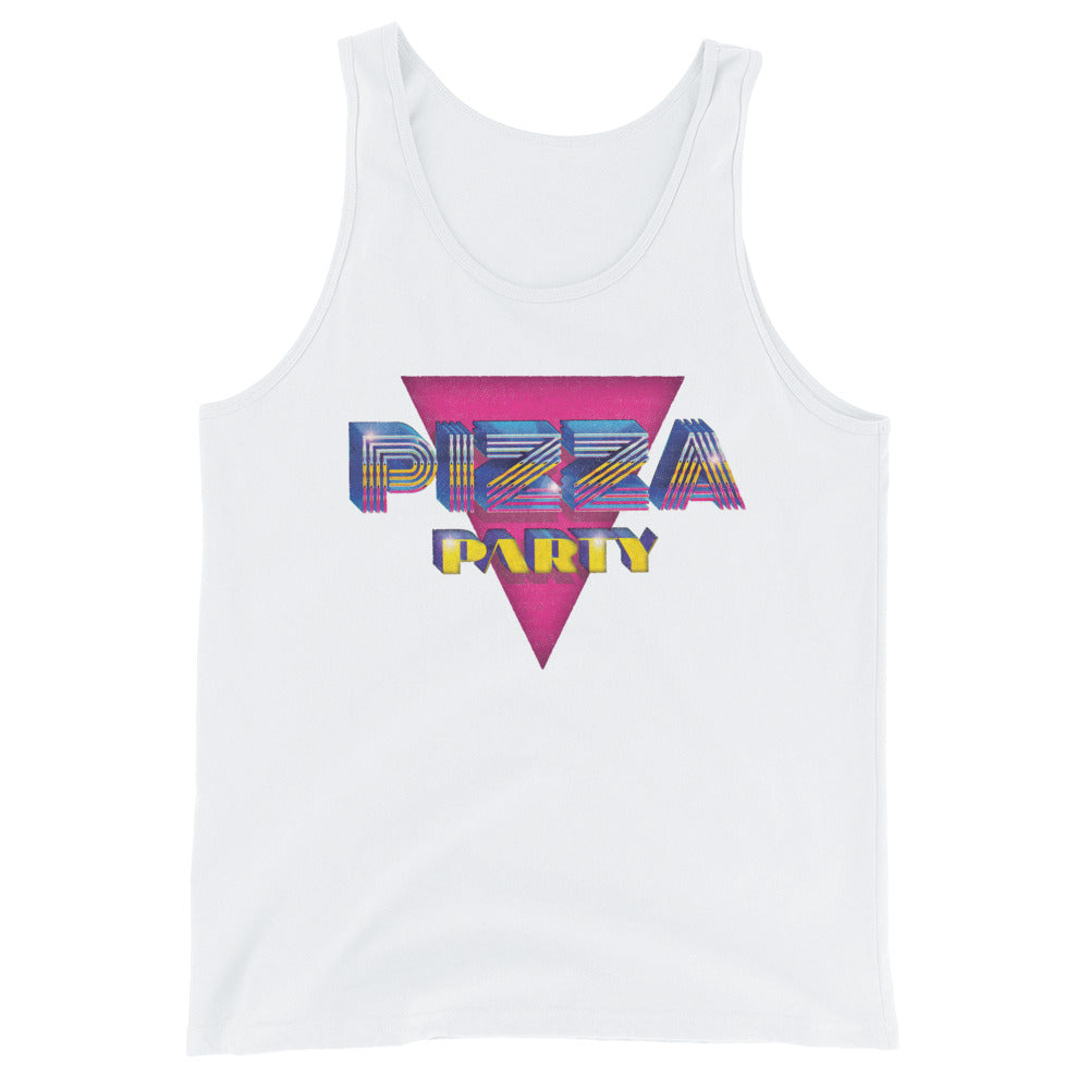 White Pizza Party Unisex Premium Tri Blend Tank Top by Snaxtime