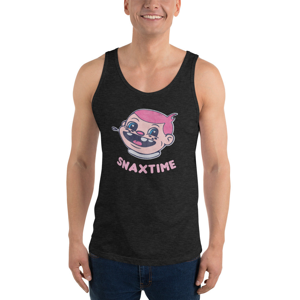 Charcoal-black Triblend Snaxtime Original Unisex Premium Tri Blend Tank Top by Snaxtime