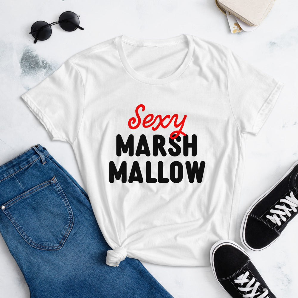Sexy Marshmallow Halloween Costume Women's Graphic T-Shirt by Snaxtime