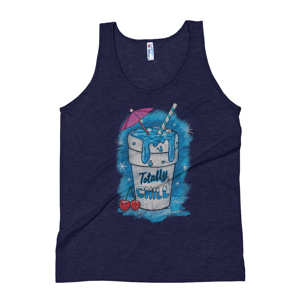 Tri-Indigo Totally Chill Unisex Premium Tri Blend Tank Top by Snaxtime