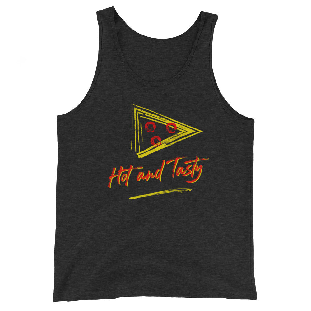 Retro Hot & Tasty Pizza Unisex Premium Tri Blend Tank Top by Snaxtime