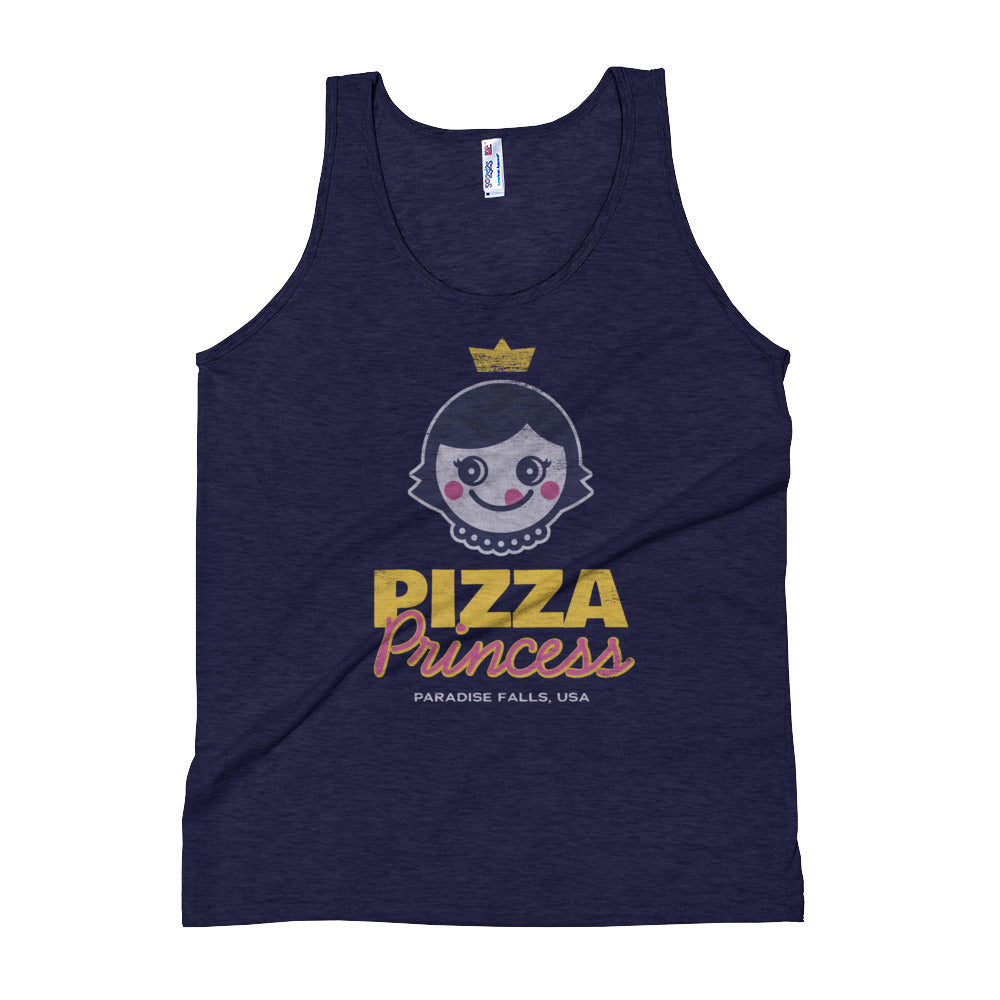 Tri-Indigo Pizza Princess Unisex Premium Tri Blend Tank Top by Snaxtime