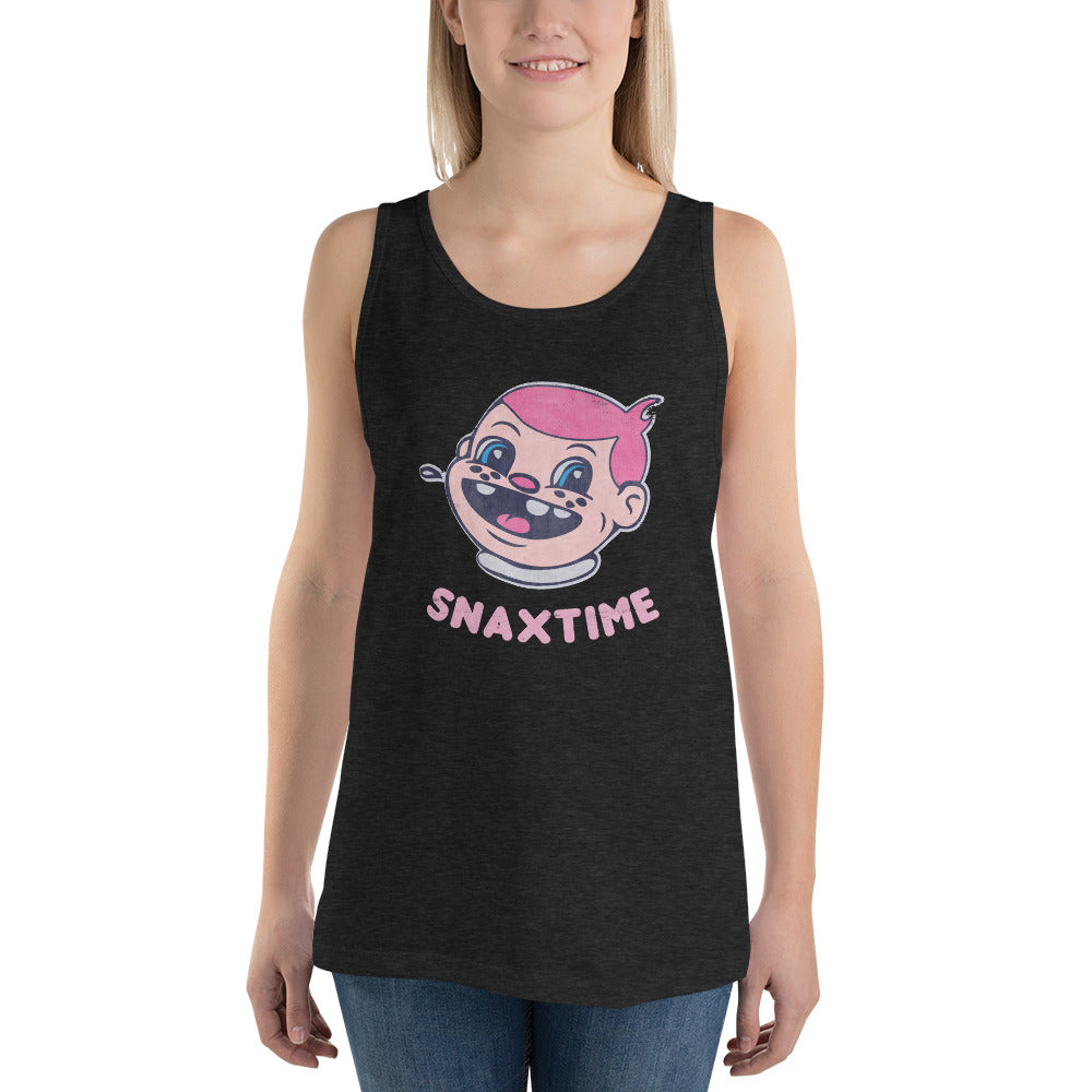 Charcoal-black Triblend Snaxtime Original Unisex Premium Tri Blend Tank Top by Snaxtime