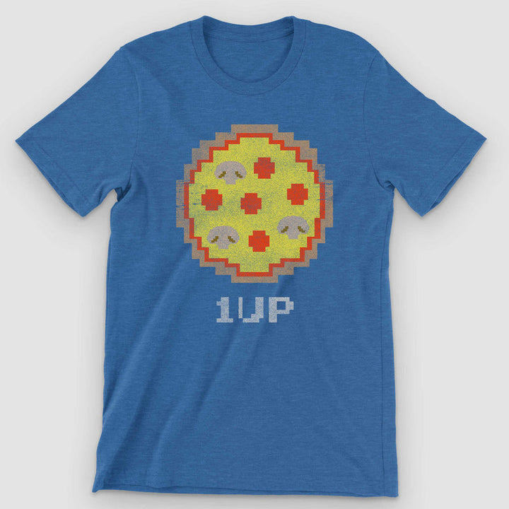 8-Bit Arcade Pizza 1UP Retro Video Game Graphic T-Shirt