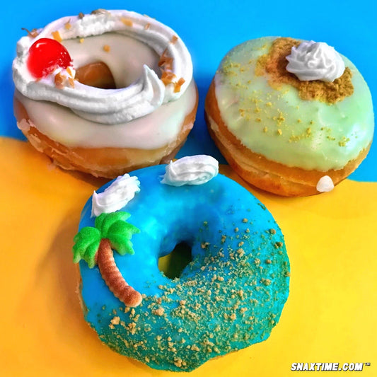 Krispy Kreme Island Time Piña Colada Key Lime Blue Doughnuts