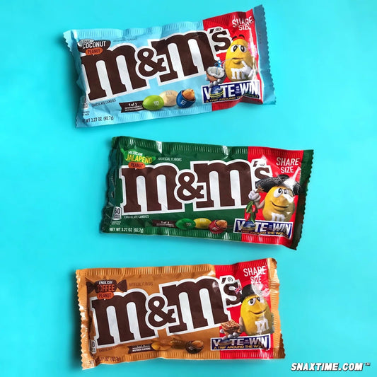 Thai Coconut, Mexican Jalapeño and English Toffee Peanut M&M's: FLAVOR VOTE!