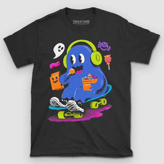 Skater Boo Candy Ghost Halloween Unisex Graphic T-Shirt