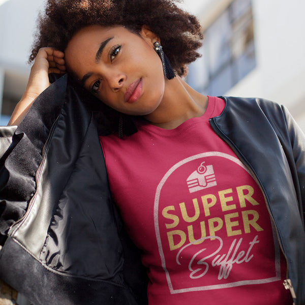Women's "Super Duper Buffet" T-Shirt in Red