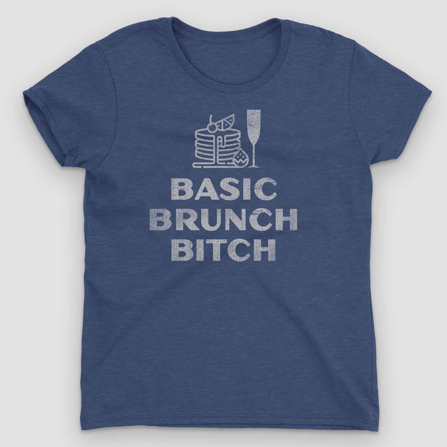 Heather Blue Basic Brunch Bitch Women's Graphic T-Shirt by Snaxtime
