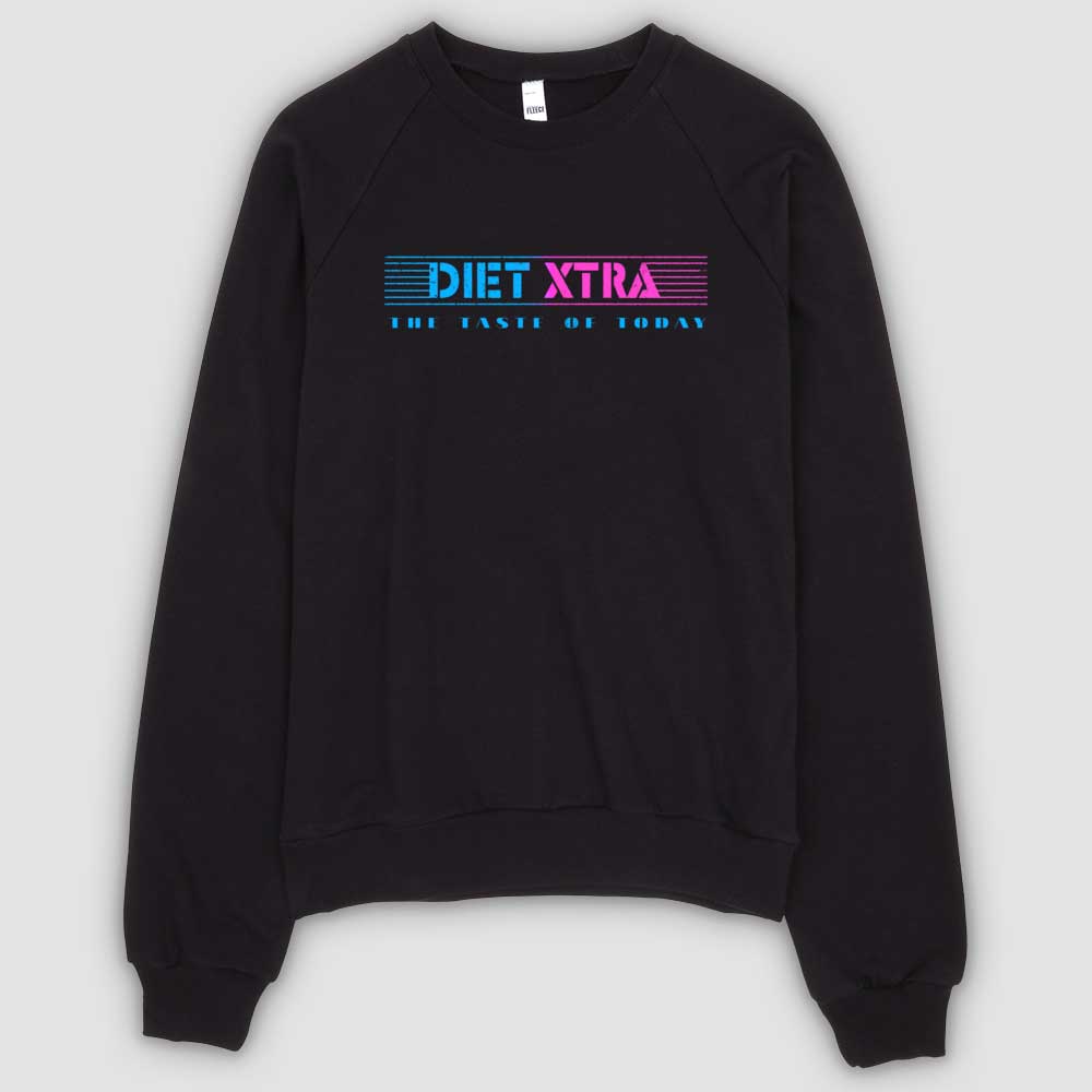 Black Diet Xtra Soda Unisex California Fleece Raglan Sweatshirt by Snaxtime