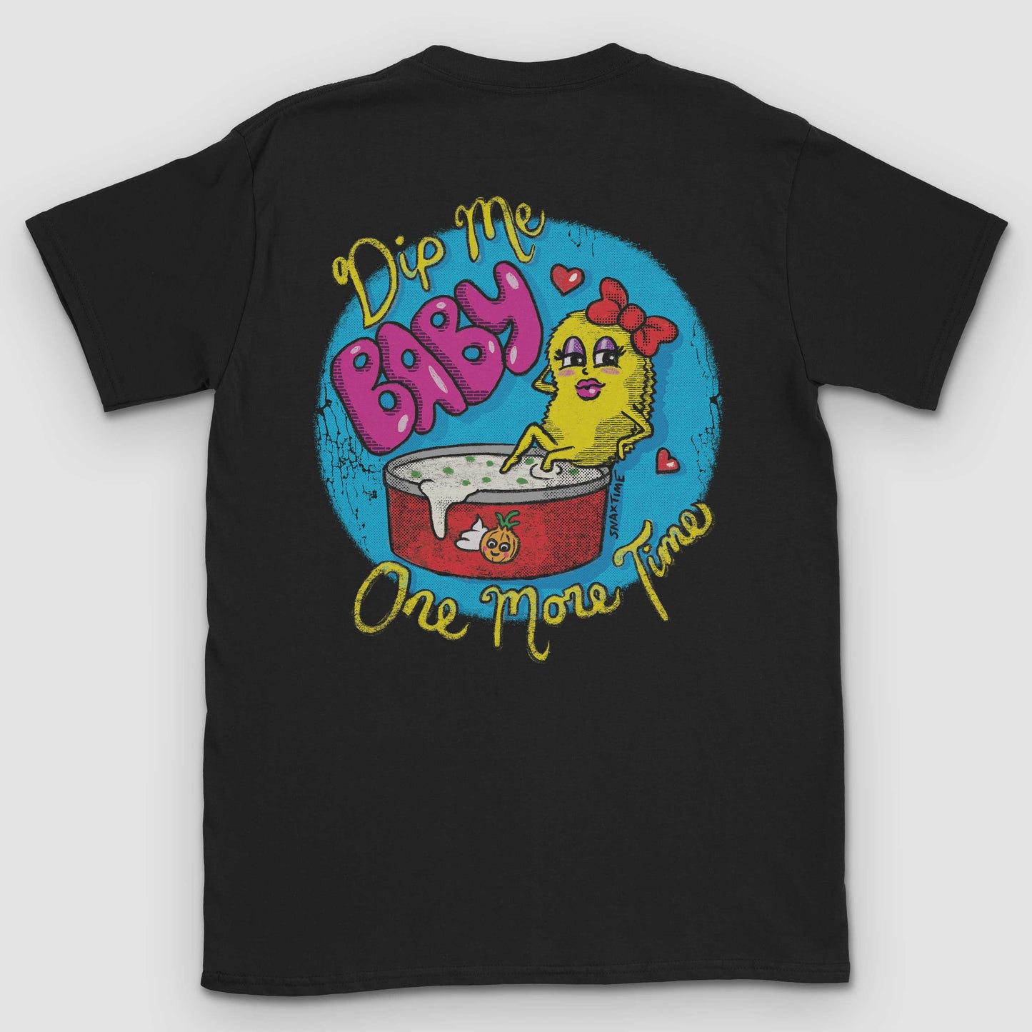 Cartoon "Dip Me Baby One More Time" Graphic T-Shirt - Snaxtime Retro Style Food Apparel