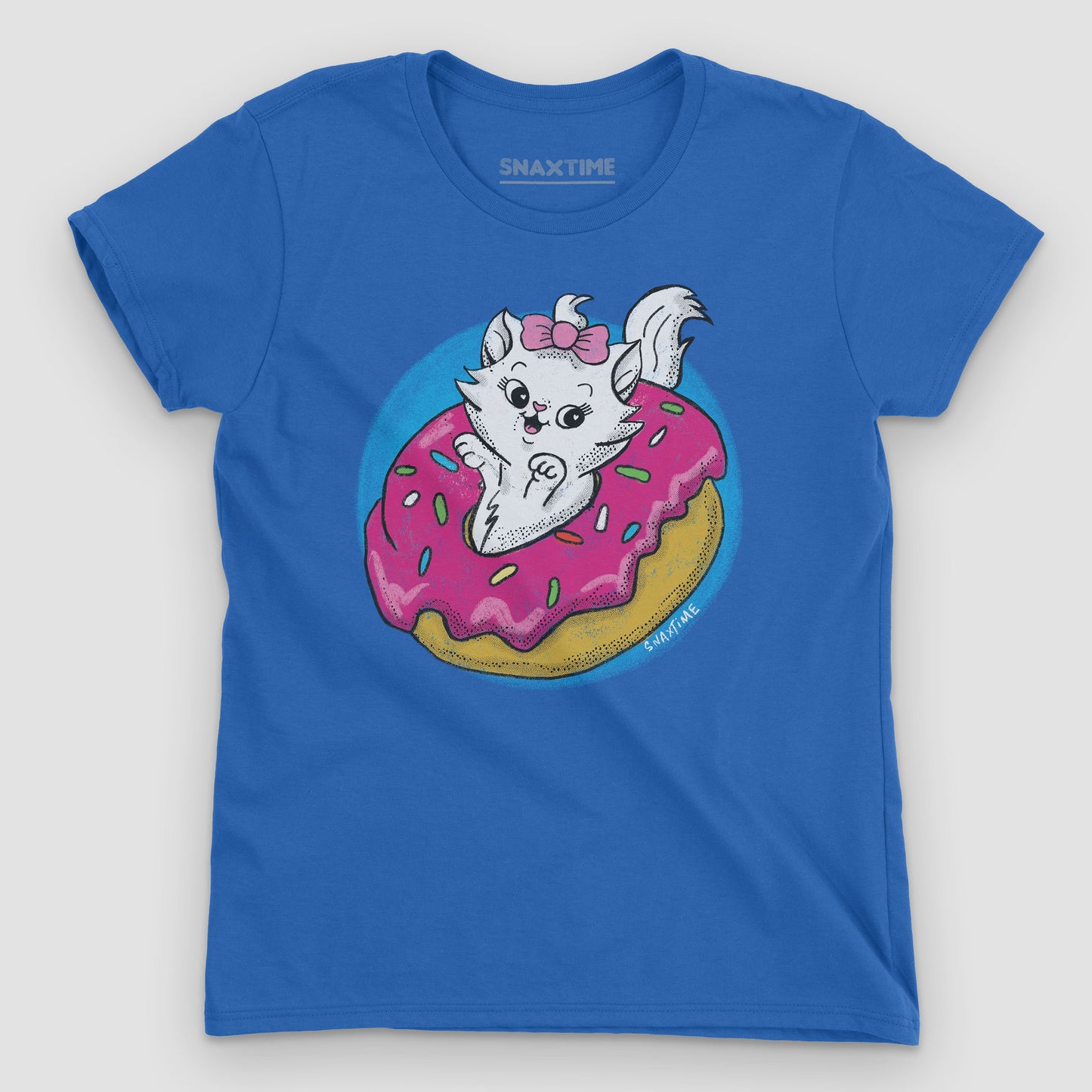 Royal Blue Donut Kitty Women's Graphic T-Shirt by Snaxtime