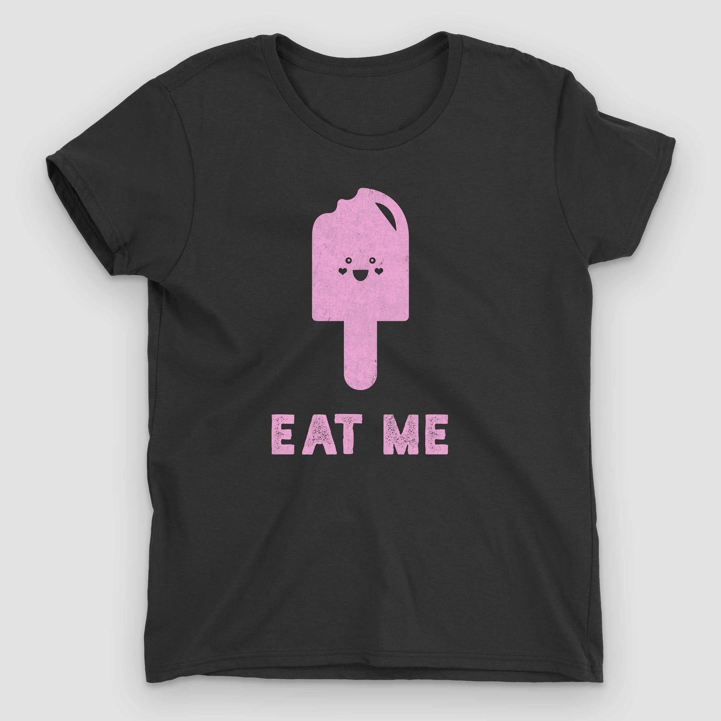 Black Eat Me Women's Graphic T-Shirt by Snaxtime