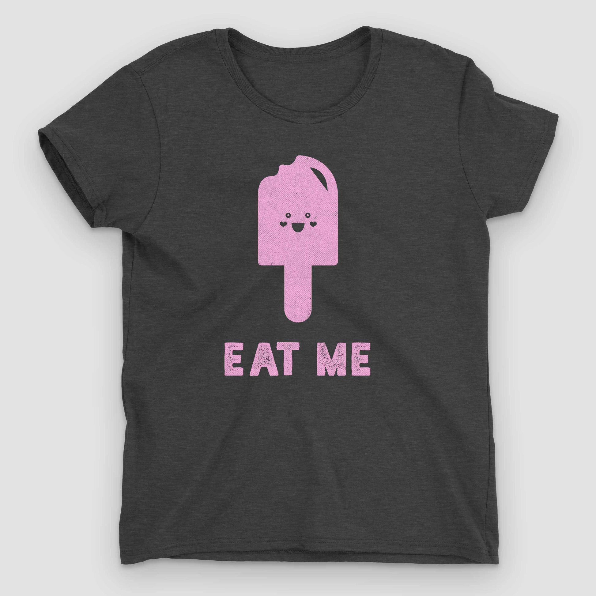 Heather Dark Grey Eat Me Women's Graphic T-Shirt by Snaxtime