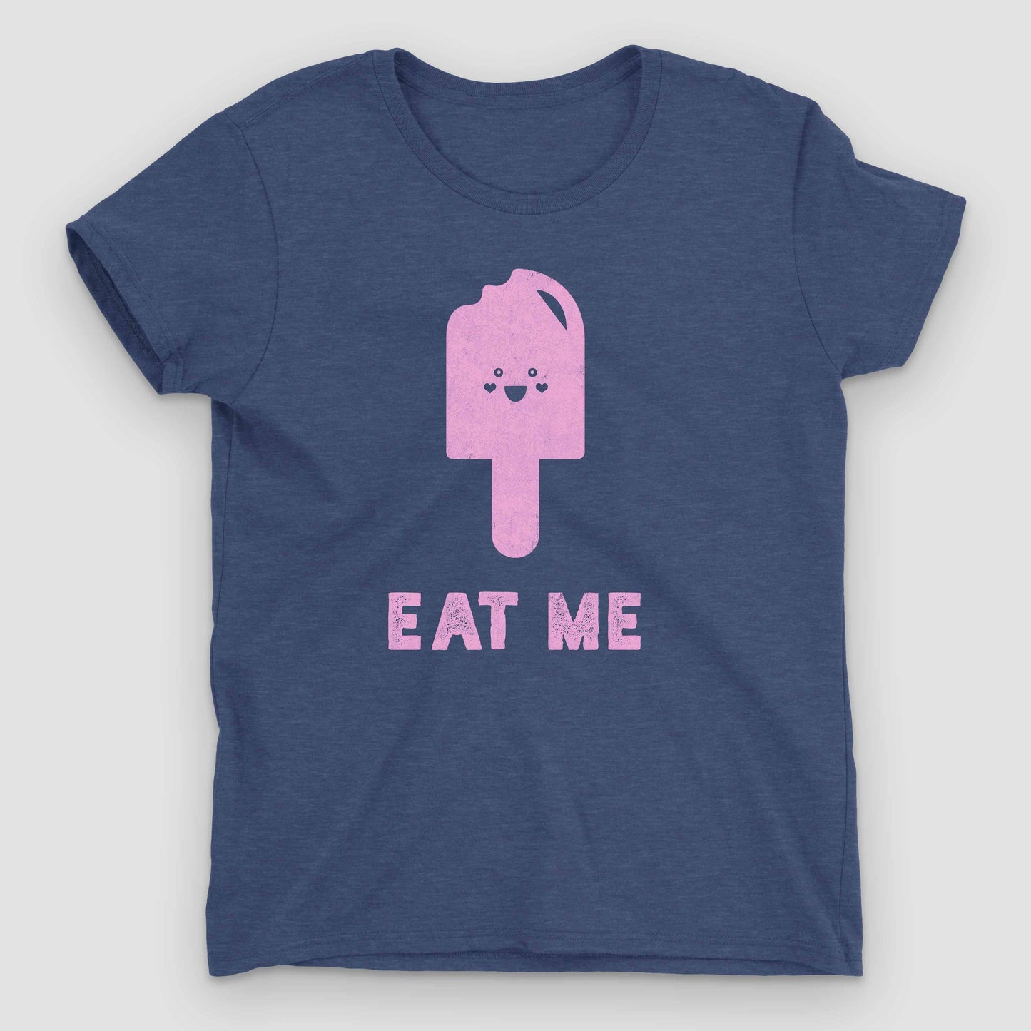 Heather Blue Eat Me Women's Graphic T-Shirt by Snaxtime