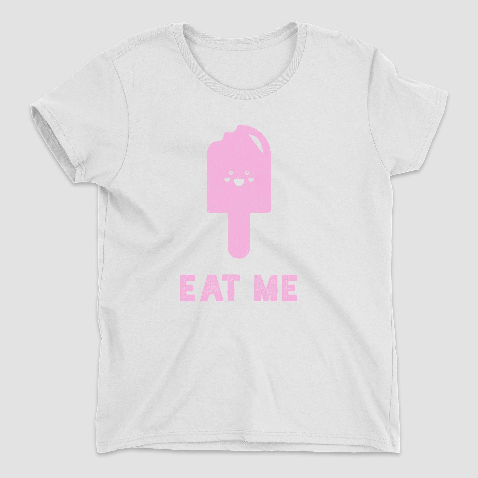 White Eat Me Women's Graphic T-Shirt by Snaxtime