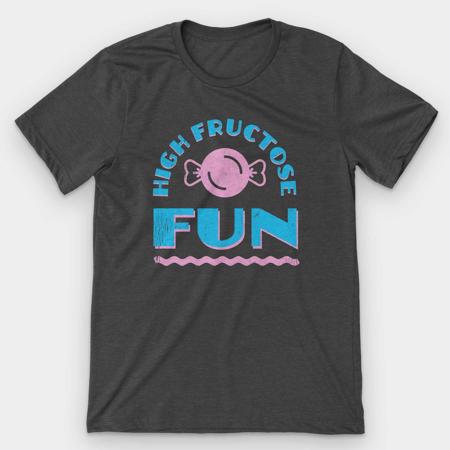 Dark Grey Heather High Fructose Fun Graphic T-Shirt by Snaxtime