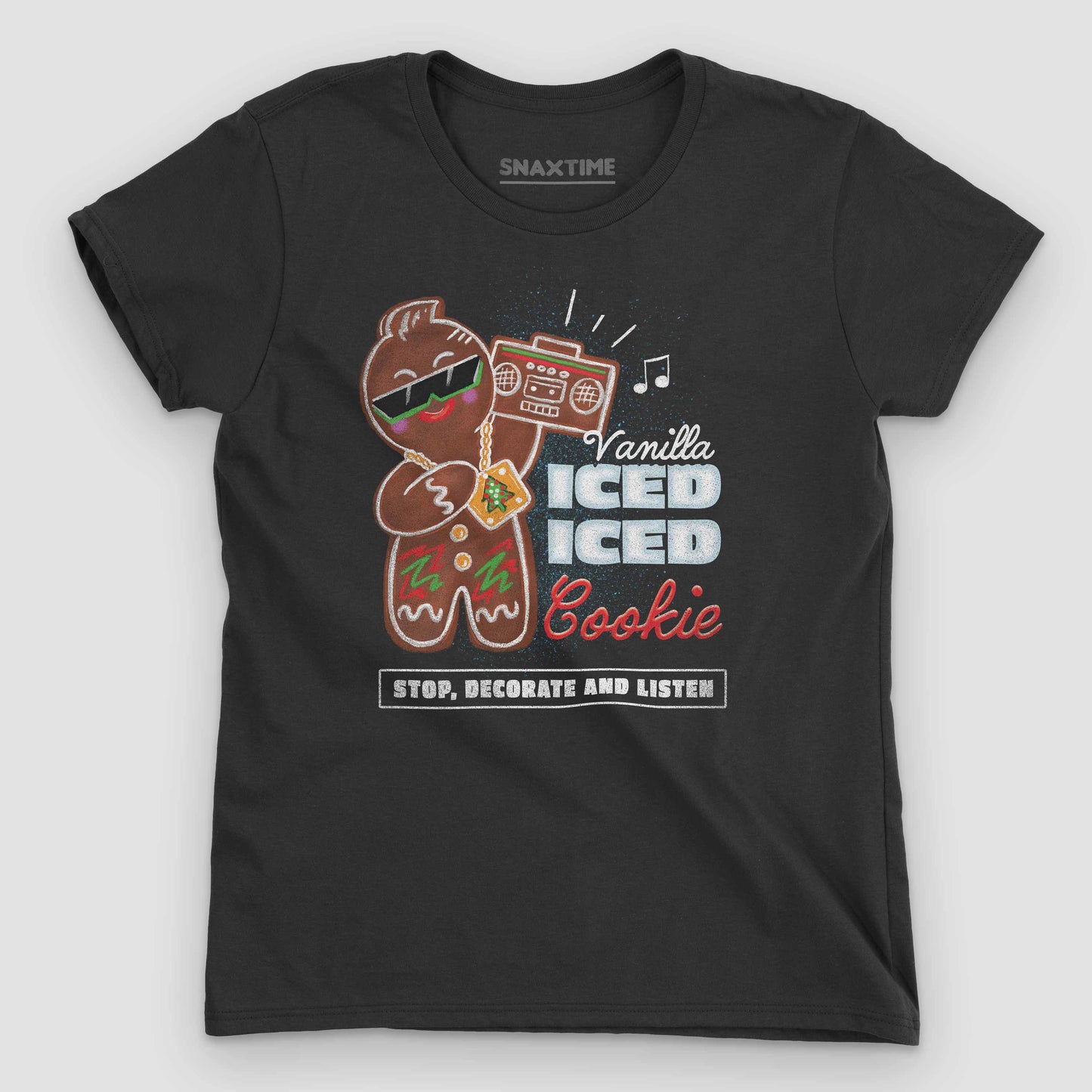 Heather Dark Grey Vanilla Ice-d Gingerbread Cookie Women's Graphic T-Shirt by Snaxtime