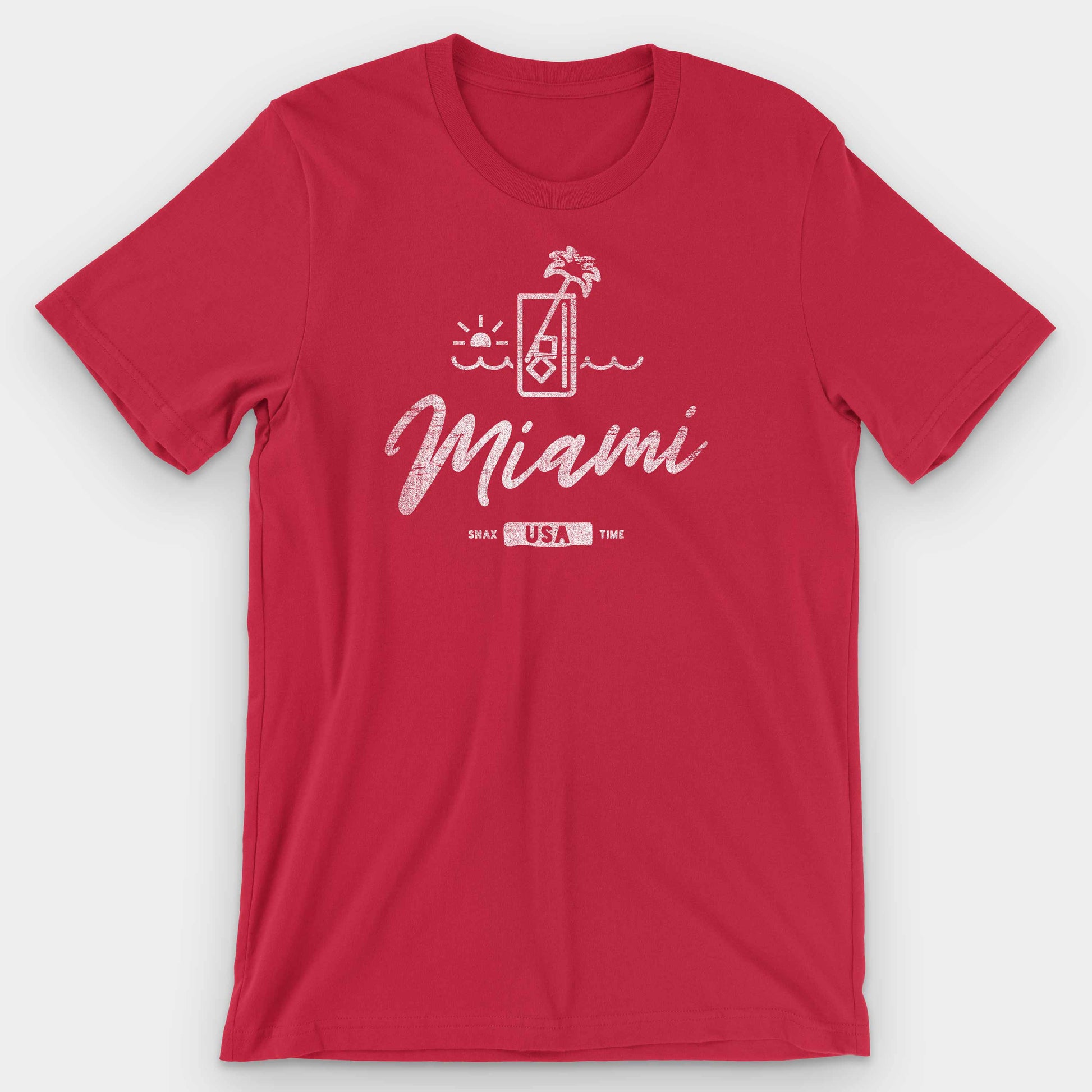Red Miami Sunset Mojito Graphic T-Shirt by Snaxtime
