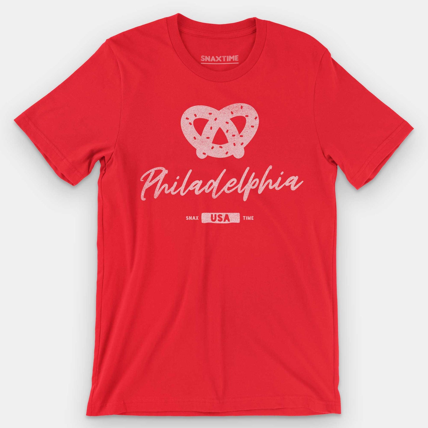 Red Philadelphia Soft Pretzel Graphic T-Shirt by Snaxtime
