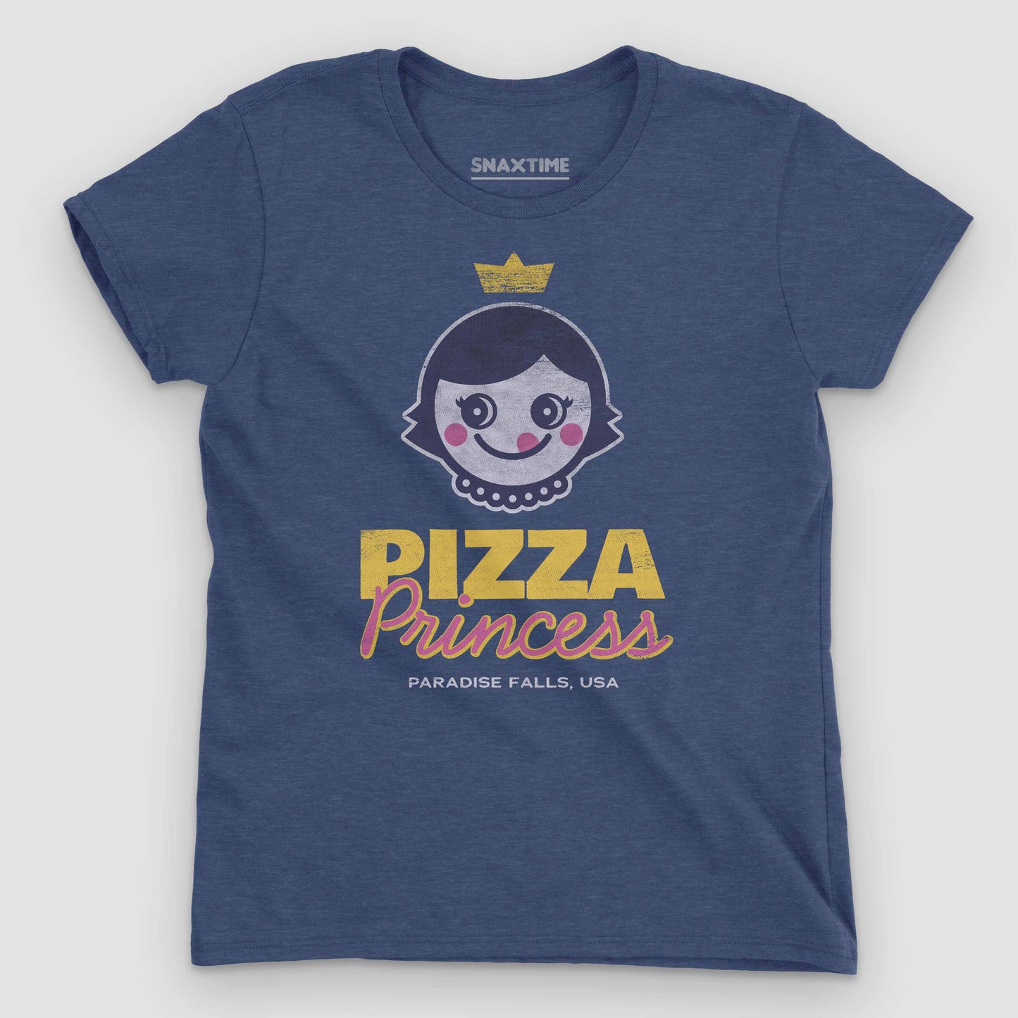 Heather Blue Pizza Princess Women's Graphic T-Shirt by Snaxtime