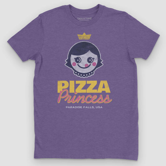 Heather Purple Pizza Princess Graphic T-Shirt by Snaxtime