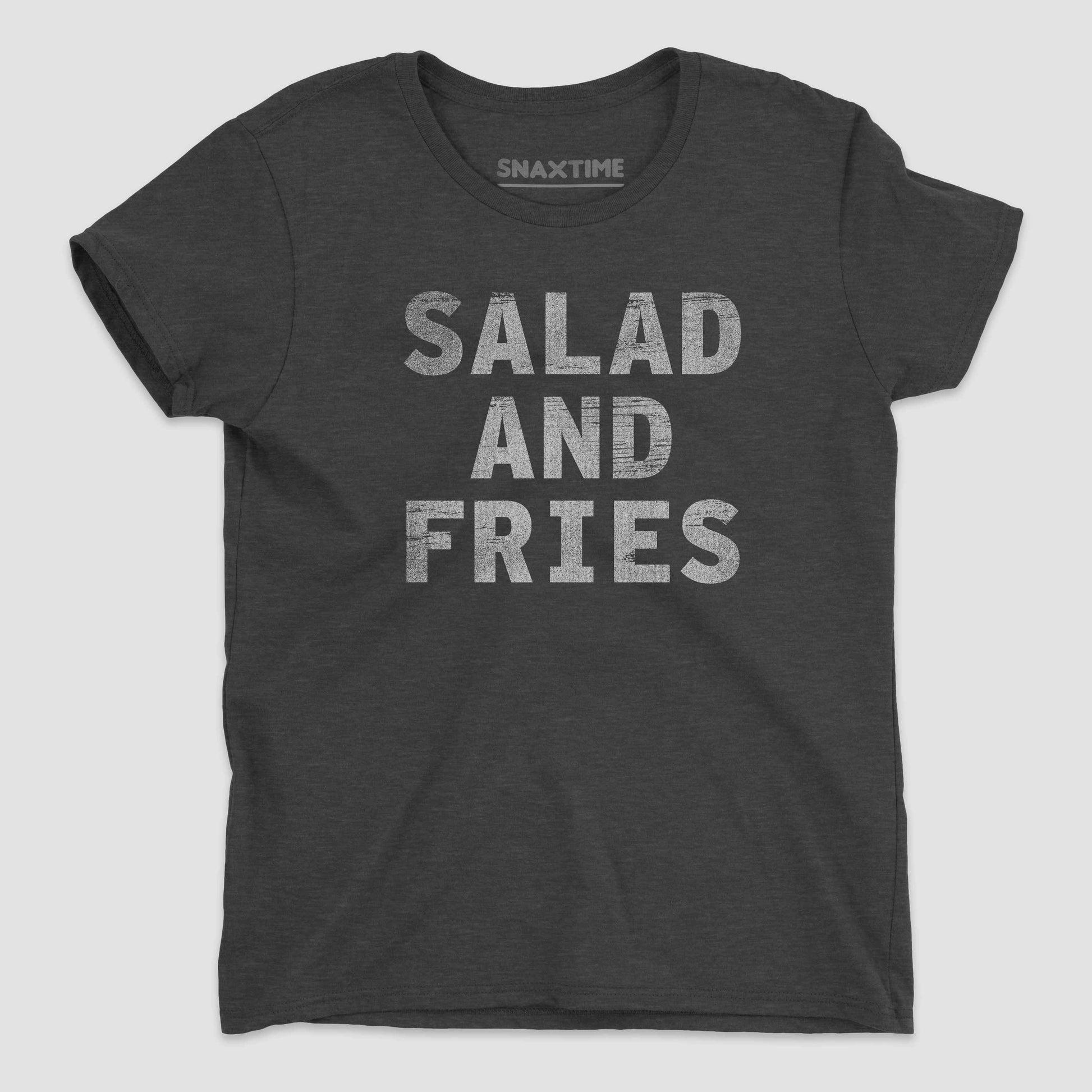 Heather Dark Grey Salad and Fries Women's Graphic T-Shirt by Snaxtime