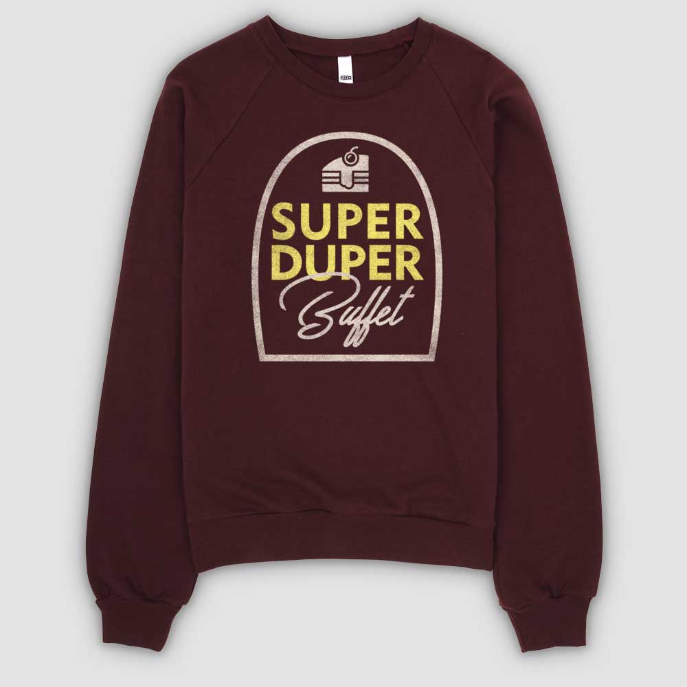  Super Duper Buffet Unisex California Fleece Raglan Sweatshirt by Snaxtime
