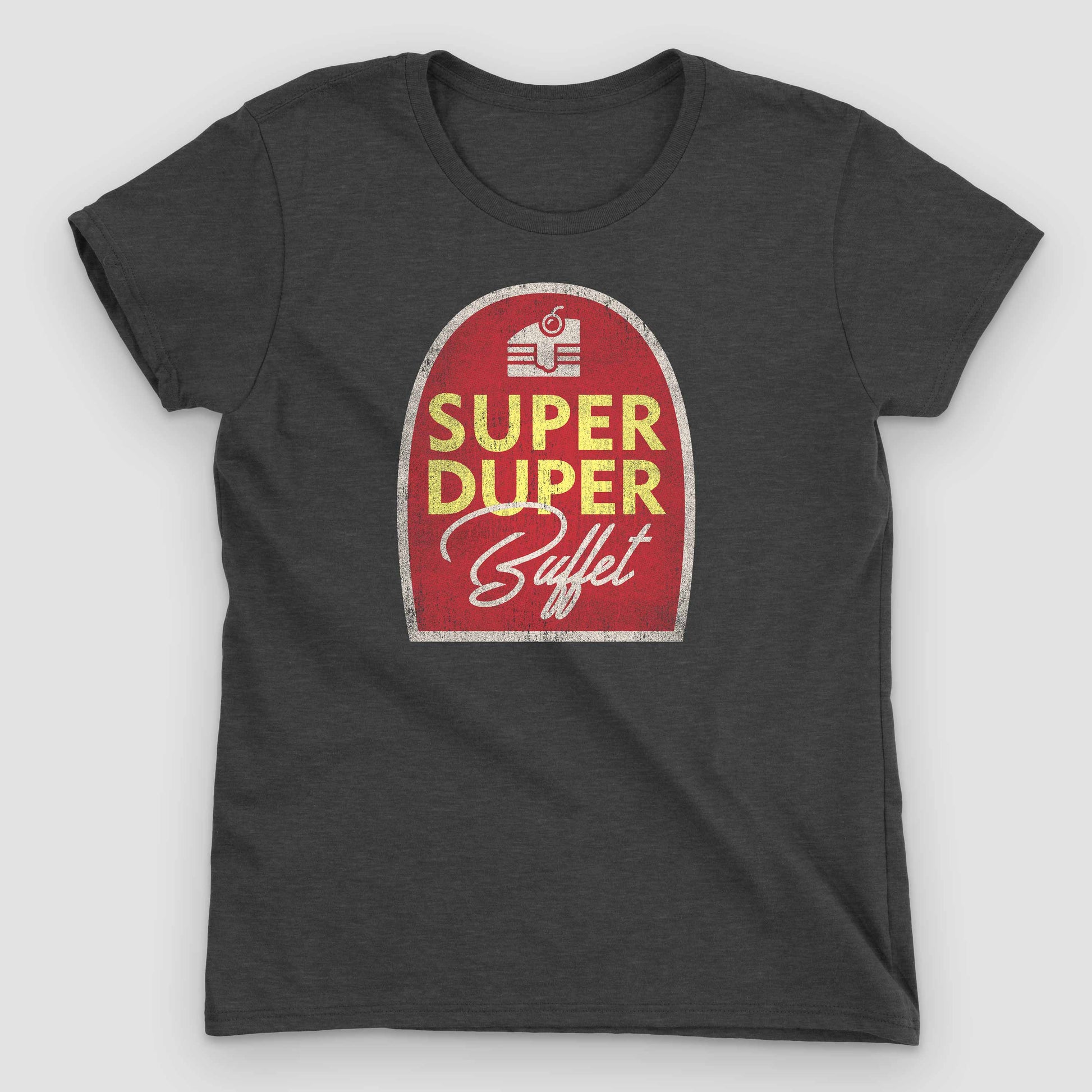 Heather Dark Grey Super Duper Buffet Women's T-Shirt by Snaxtime