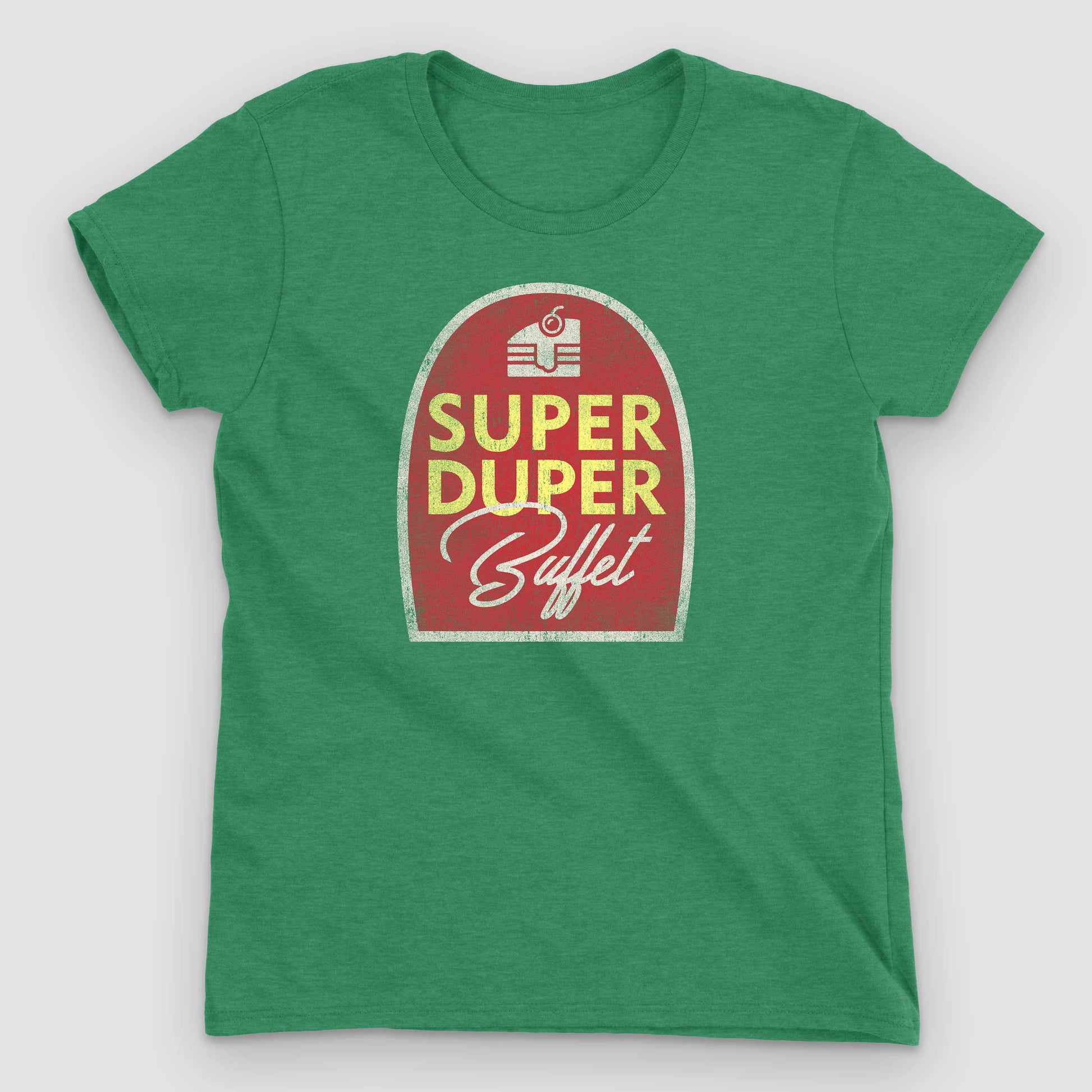 Heather Green Super Duper Buffet Women's T-Shirt by Snaxtime