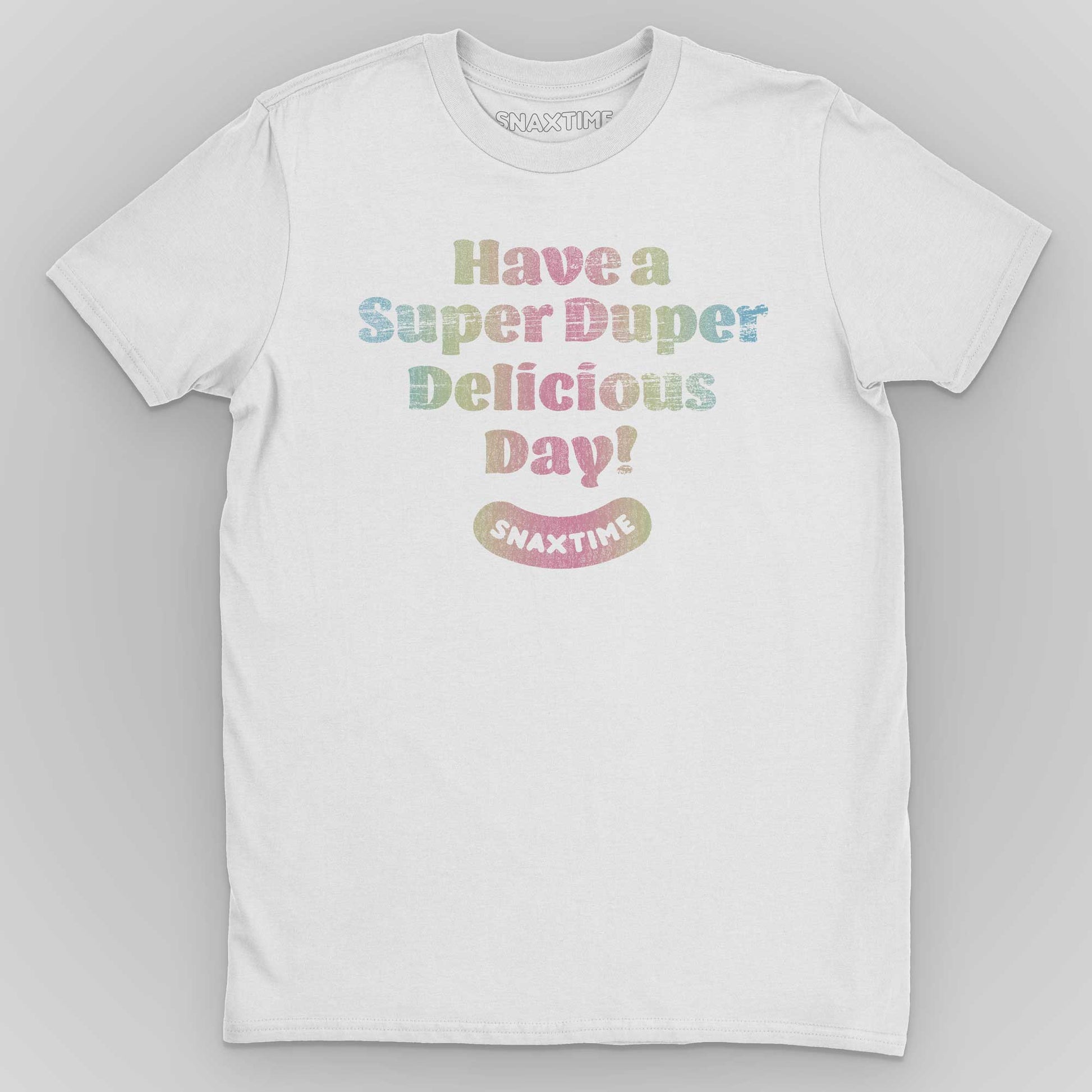White Snaxtime Slogan Rainbow T-Shirt by Snaxtime