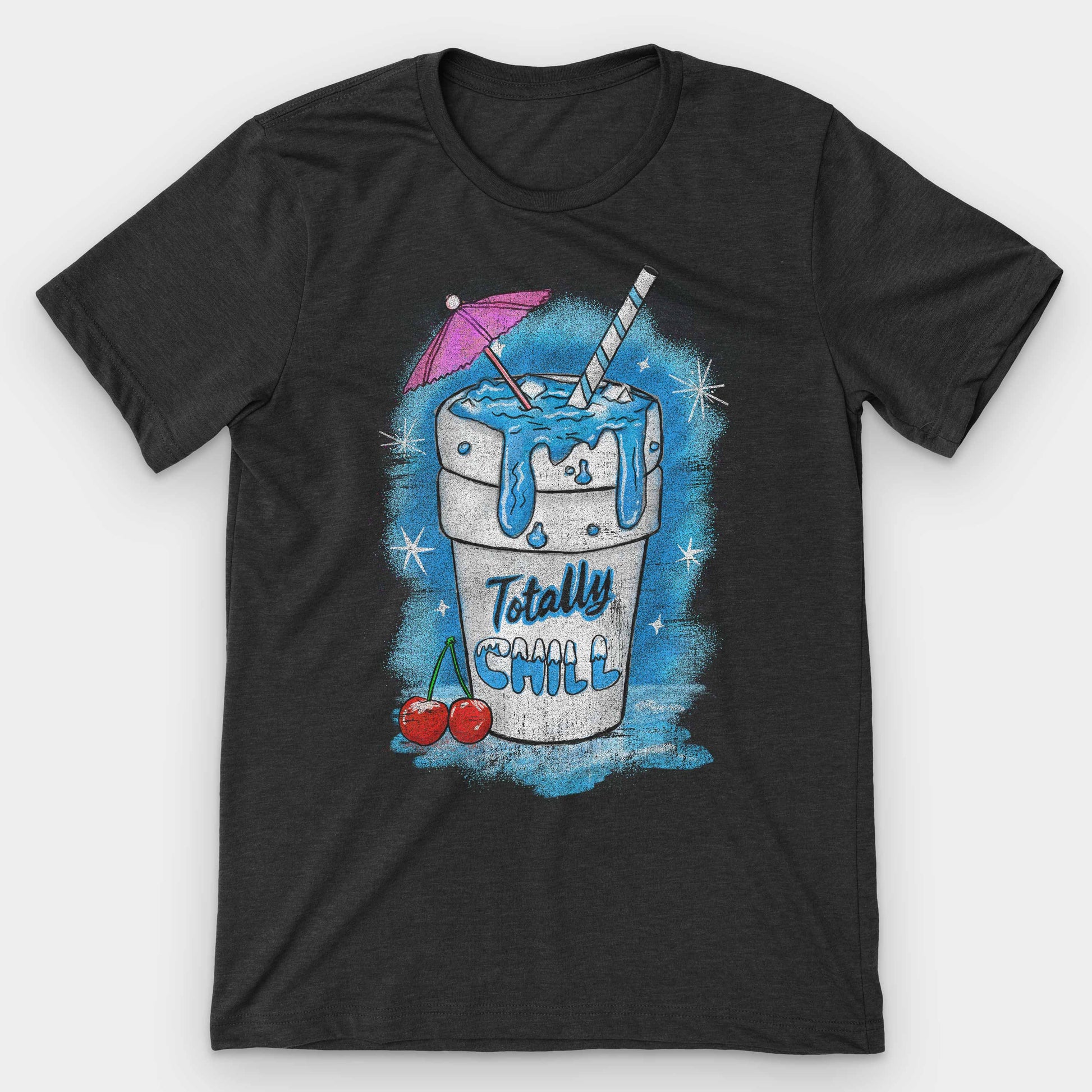 Black Heather Totally Chill Graphic T-Shirt by Snaxtime