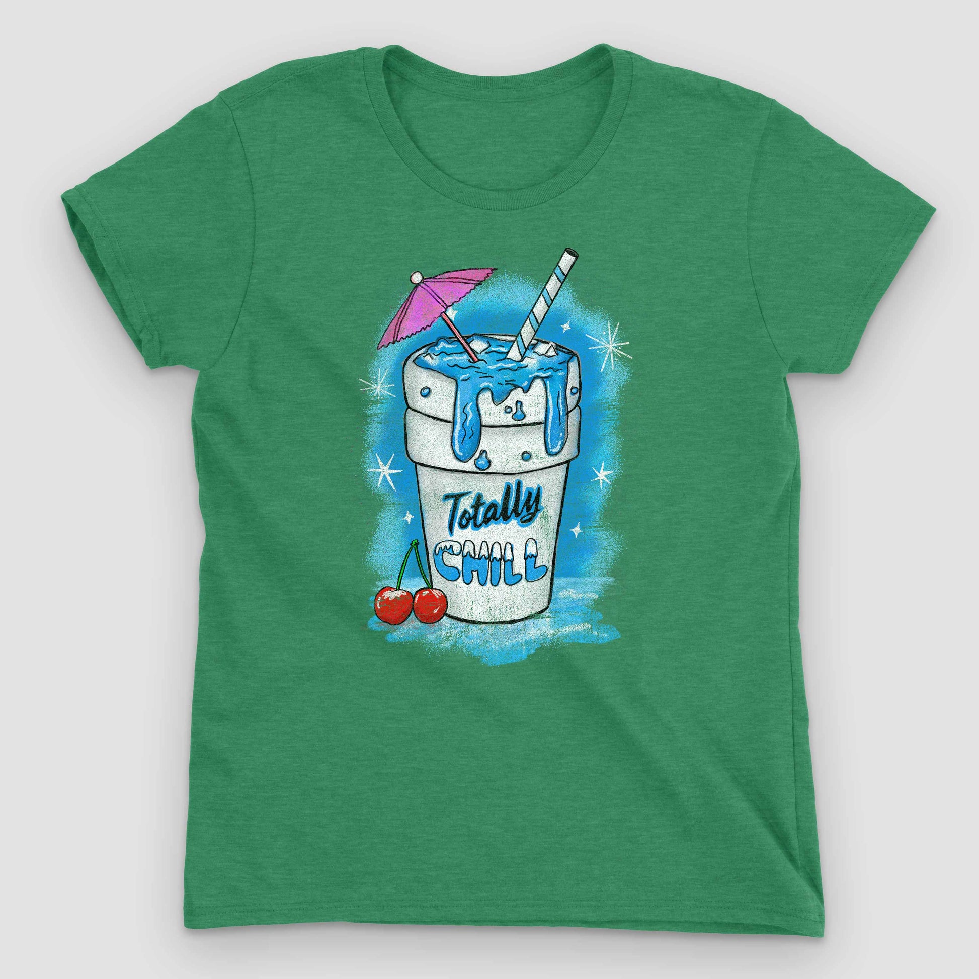 Heather Green Totally Chill Women's Graphic T-Shirt by Snaxtime
