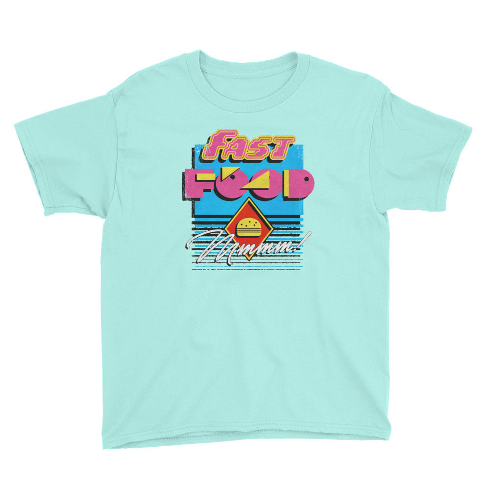 Teal Ice 90s Fast Food Youth Short Sleeve T-Shirt by Snaxtime